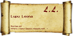 Lupu Leona névjegykártya